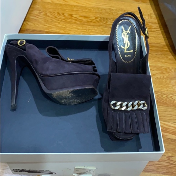 YSL tribute suede sling back pumps sz 35 - Picture 7 of 7